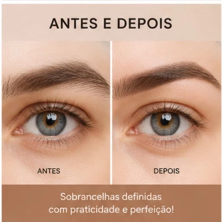 Comparação antes e depois das sobrancelhas com a caneta depiladora